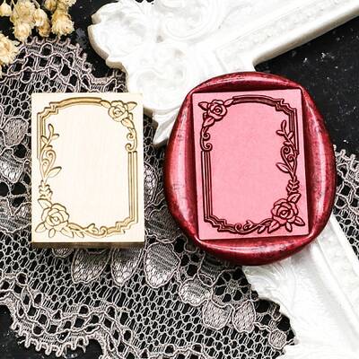 Rectangle Flower Frame Brass Stamp Heads