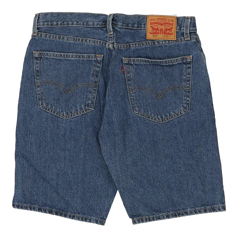 505 Levis Denim Shorts - 35W 10L Blue Cotton