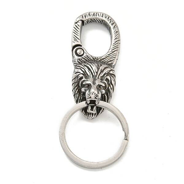 Tibetan Style 316 Surgical Stainless Steel Fittings with 304 Stainless Steel Key Ring