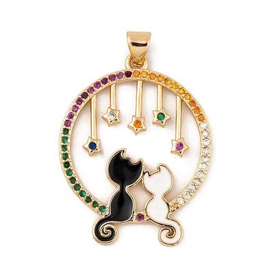 Brass Micro Pave Cubic Zirconia Pendants