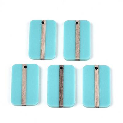Opaque Resin & Wood Pendants