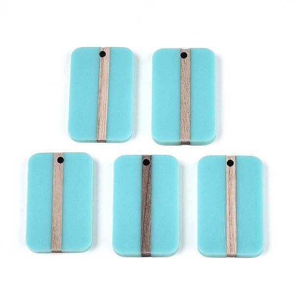 Opaque Resin & Wood Pendants