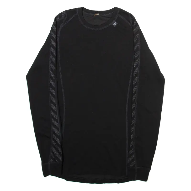 HELLY HANSEN Mens T-Shirt Black Long Sleeve Crew Neck M