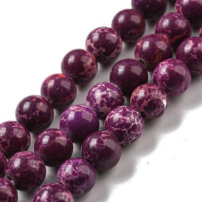Synthetic Imperial Jasper Dyed Beads Strands