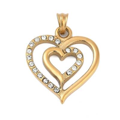 304 Stainless Steel Crystal Rhinestone Pendants
