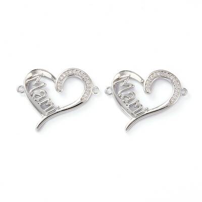 Brass Micro Pave Clear Cubic Zirconia Links