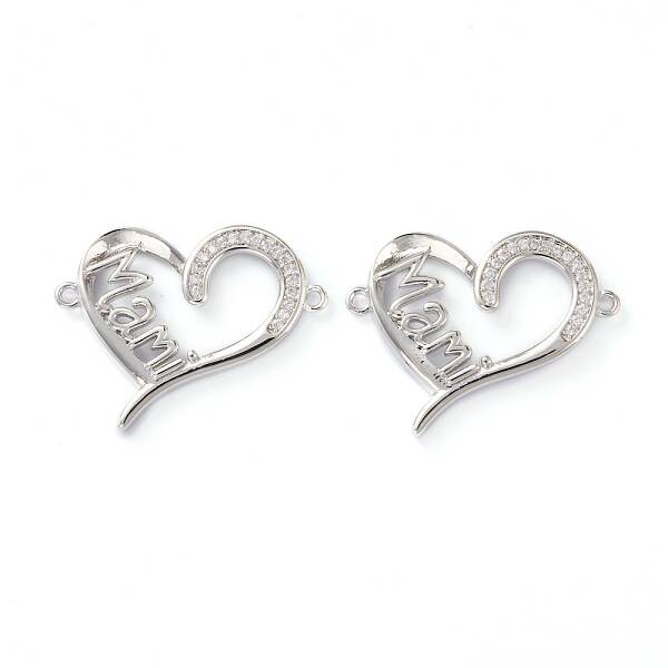 Brass Micro Pave Clear Cubic Zirconia Links