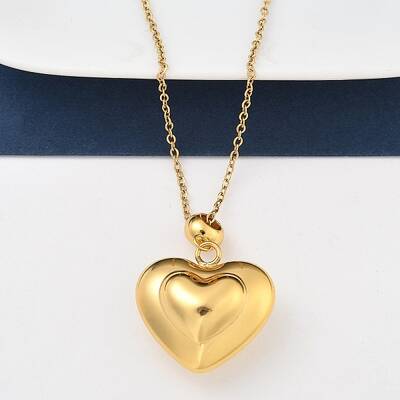 201 Stainless Steel Love Heart Pendant Necklaces for Women