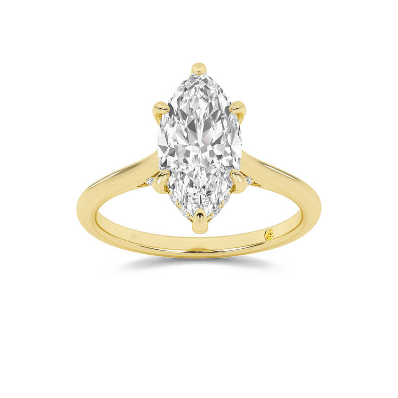 Twinkle Hidden Halo Marquise Lab Grown Diamond Engagement Ring | 14K Yellow Gold 1 1/6 CT. TW.
