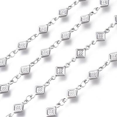 Tarnish Resistant 304 Stainless Steel Rhombus Link Chains