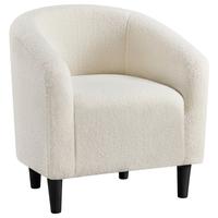 Yaheetech Barrel Chair, Furry Accent Chair with Soft Padded Armrest, Fuzzy Club Chair for Living Room/Bedroom/Reading Room/Gu...