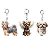 Cute Dog Pattern Acrylic Pendant, 1 Count/3 Counts Pet Decoration, Pet Gifts for Family Members, Car Key Charm, Backpack Char...