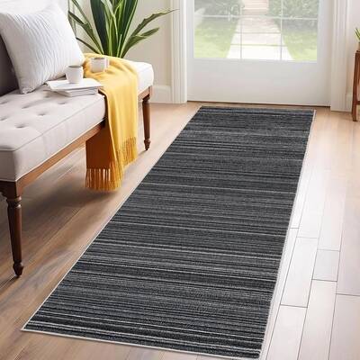 Garvee Striped Runner Rug 2x6 Kitchen Hallway Non-Slip Washable Polyester Durable Reinforced Stitching Indoor Outdoor Entrywa...