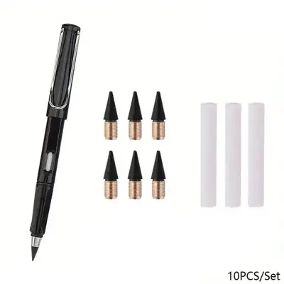 Infinity Pencil Kit, 10pcs Professional Drawing Sketching Pencils Set with 6pcs Replaceable Nib 3pcs Eraser, Graphite Pencil ...