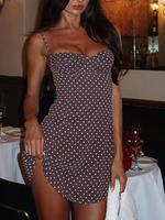 Women's Polka Dot Print Cami Dress, Casual Sleeveless Spaghetti Strap A Line Dress for Summer, Ladies Clothes for Daily Wear,...