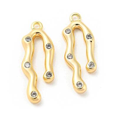 Brass Micro Pave Cubic Zirconia Pendants