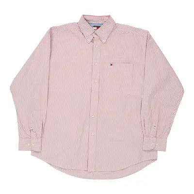 Tommy Hilfiger Striped Shirt - Large Pink Cotton