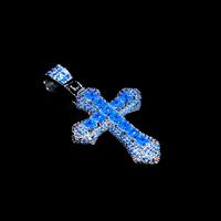 Zirconia Crucifix Pendant 2-piece set - unisex accessory with a durable design