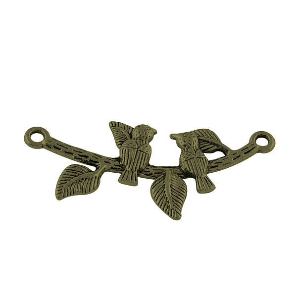 Bird & Branch Tibetan Style Alloy Pendants