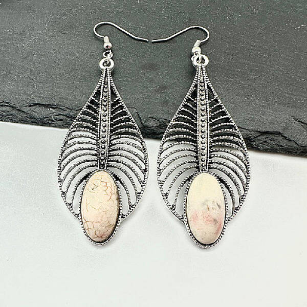 Synthetic Turquoise Dangle Earrings