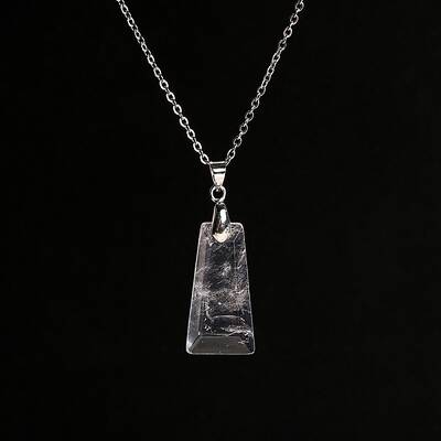 Natural Quartz Crystal Trapezoid Pendant Necklaces