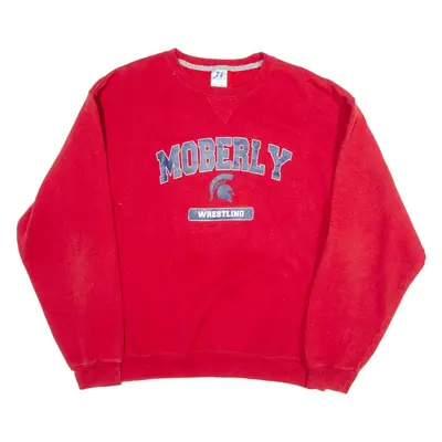 RUSSELL ATHLETIC Moberly Wrestling Womens Sweatshirt Red USA L