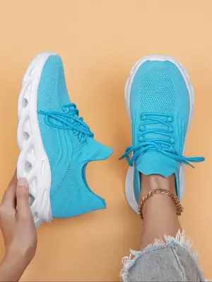 Women's Sporty Lace Up Low Top Minimalist Sneakers, Casual Comfortable Breathable Running Sports Shoes, All-match Non-slip Sn...