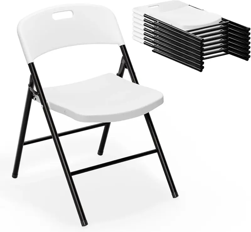 VINGLI Folding Chairs, Plastic Foldable Chair, Capacity up to 350 lbs, Portable Seating for Indoor Outdoor Events Parties Cam...