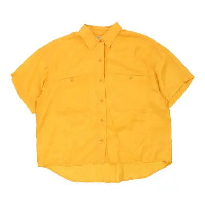 Leena Studio Short Sleeve Shirt - XL Yellow Silk