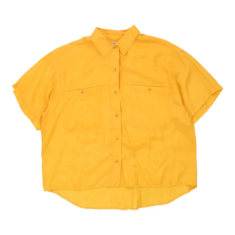 Leena Studio Short Sleeve Shirt - XL Yellow Silk