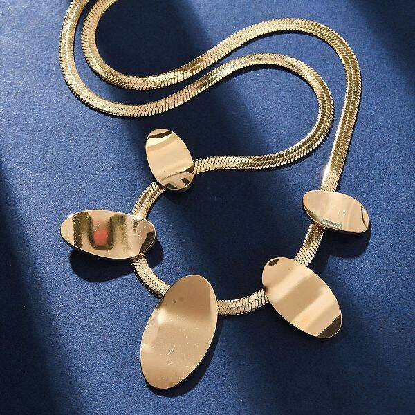 304 Stainless Steel Oval Bib Necklaces