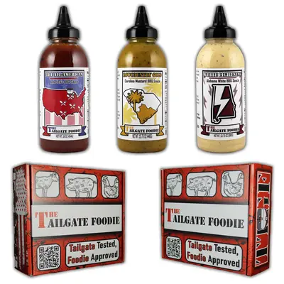 Three Pack Barbecue Sauce Bundle | The All-American Barbecue Sauce | Low Country Gold Barbecue Sauce | White Lightning Barbec...