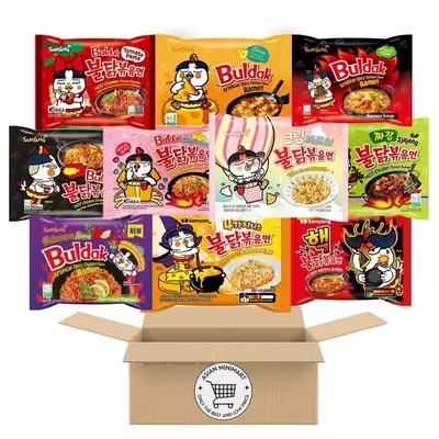 Samyang Korean Spicy Buldak Ramen Noodle Variety Pack of 5 & 10 & 14 Instant Food
