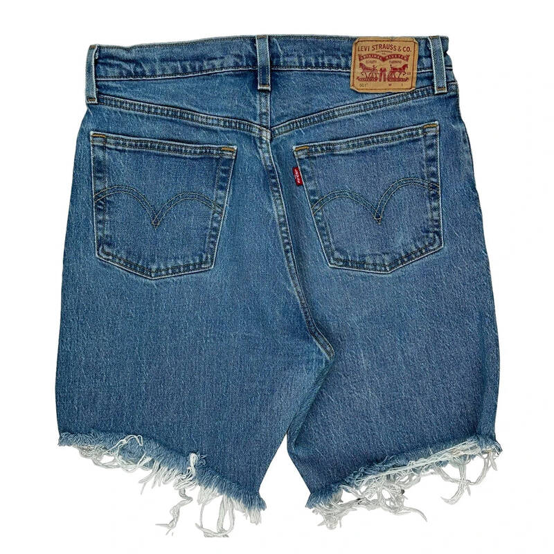 501 Levis Denim Shorts - 30W 7L Blue Cotton Blend