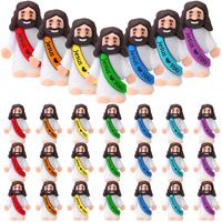 【Original Design】25/50 Pcs Mini Jesus Figures Little Jesus Figures Cute Jesus Ornament with Jesus Love You Slogan to Hide...