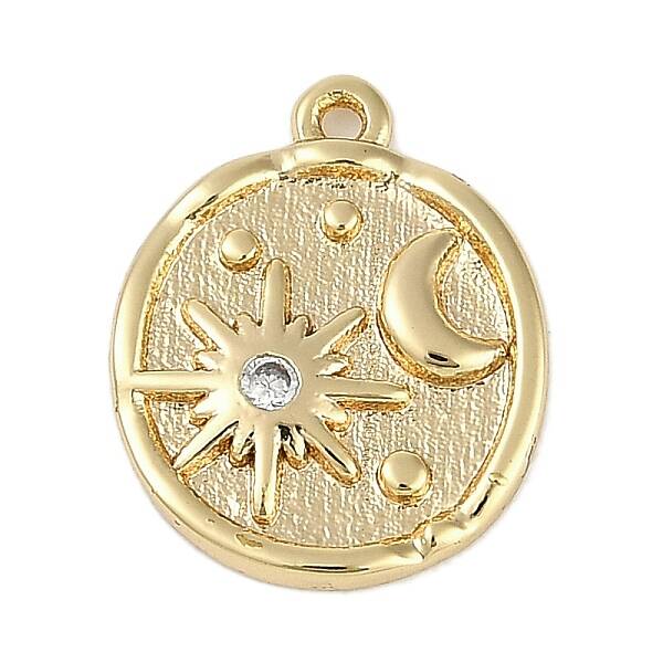 Brass Micro Pave Cubic Zirconia Pendants