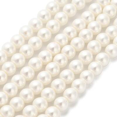 AB Color Plated Shell Pearl Round Beads Strands