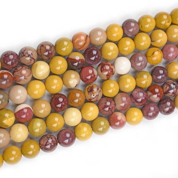 Natural Mookaite Round Beads Strands