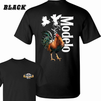 Modelo Rooster T-Shirt - Bold Rooster Graphic With Dynamic Fighting Cocks , Perfect For Beer Lovers And Fiesta Enthusiasts , ...