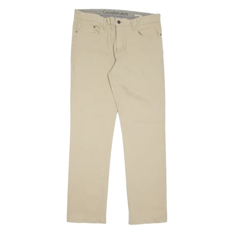 CALVIN KLEIN JEANS Mens Trousers Beige Slim Straight W34 L32