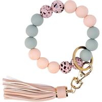 Key Ring Bracelet Car Keychain Holder Wristlet Silicone Women Beaded Bangle Chains keychain  s keychain toy cute  keychains f...