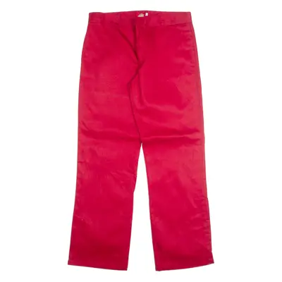 DICKIES Chino Mens Trousers Red Regular Straight W34 L32