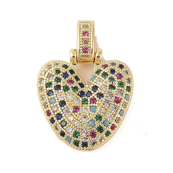 Brass Micro Pave Cubic Zirconia Pendants