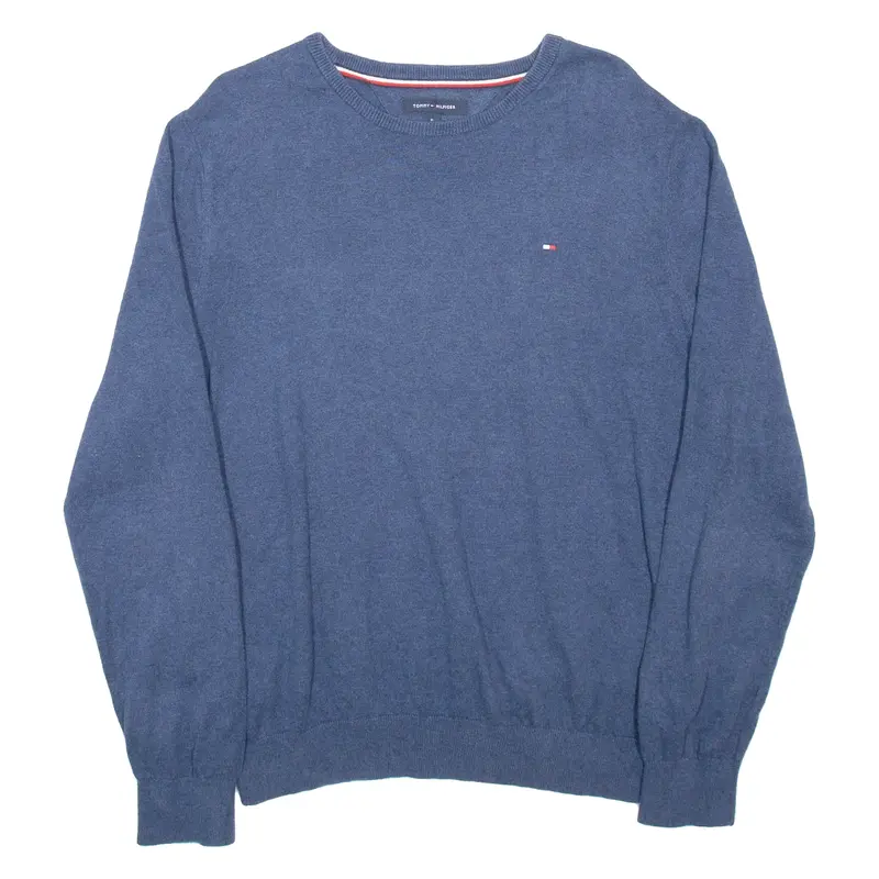 TOMMY HILFIGER Mens Jumper Blue Tight Knit M