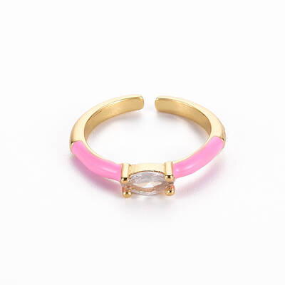 Brass Enamel Cuff Rings