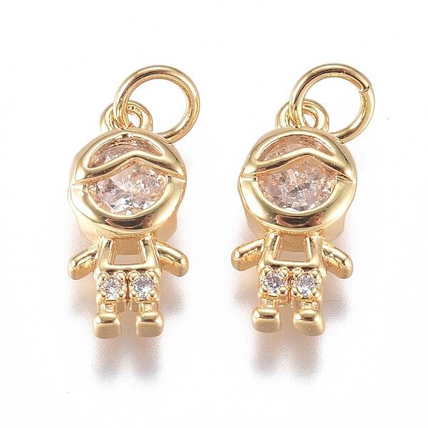 Brass Micro Pave Cubic Zirconia Pendants