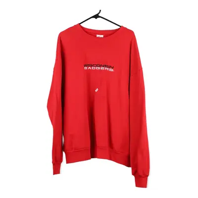 Wisconsin Badgers Majestic College Sweatshirt - 2XL Red Cotton Blend