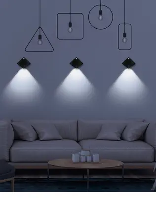 Wireless USB Rechargeable Decor Wall Lamp Human Body Sensing Home Decor Night Lights Bedroom Porch Balcony Corridor Decor Lam...