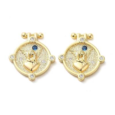 Brass Micro Pave Clear Cubic Zirconia Pendants