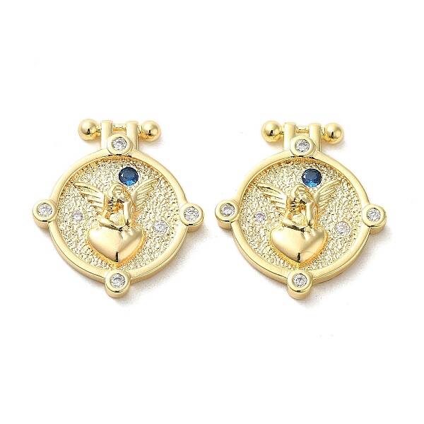Brass Micro Pave Clear Cubic Zirconia Pendants